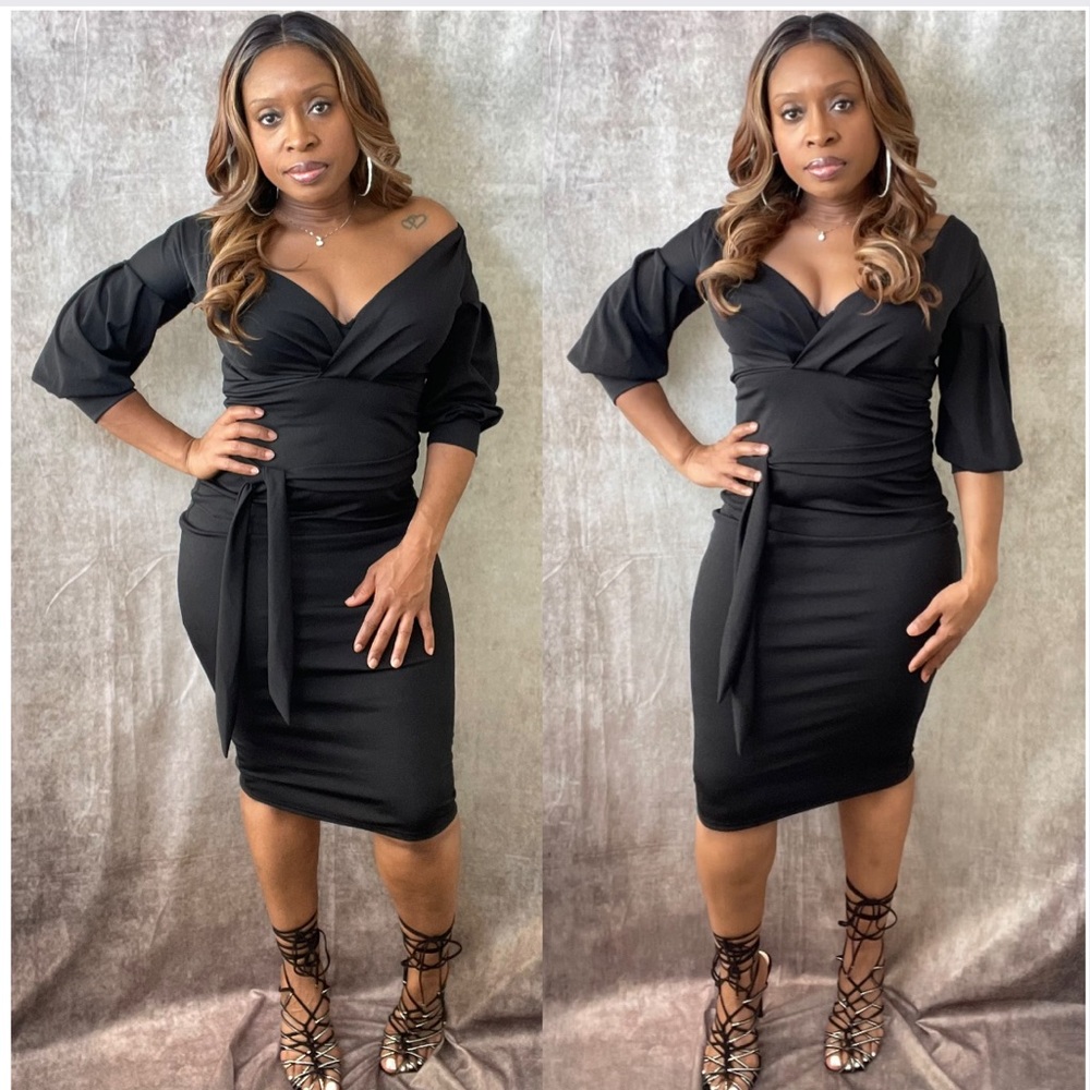 NEW WITHOUT TAGS!TIE WAIST MIDI DRESS